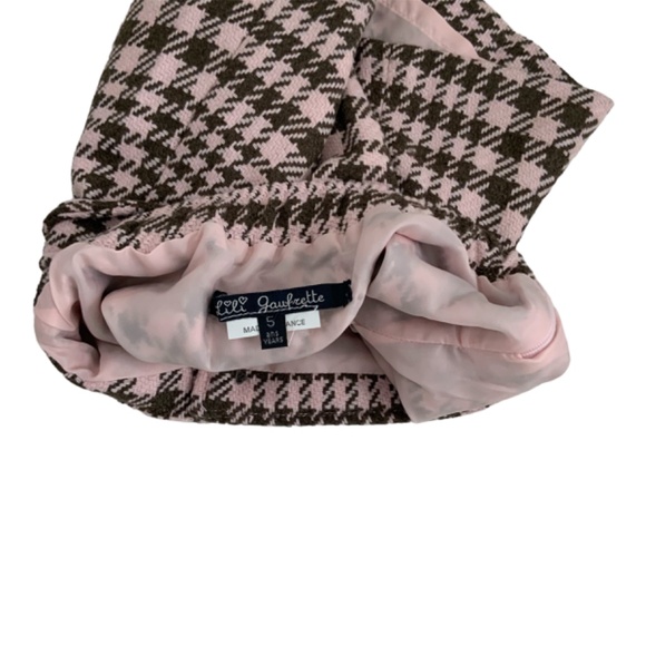 Lily GAUFRETTE HOUNDS TOOTH PINK AND BRIWN SZ: 5 elastic back waist - Picture 3 of 3